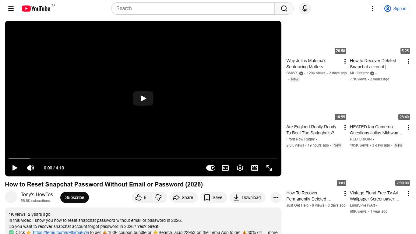 How to Reset Snapchat Password Without Email or Password (2026) - YouTube