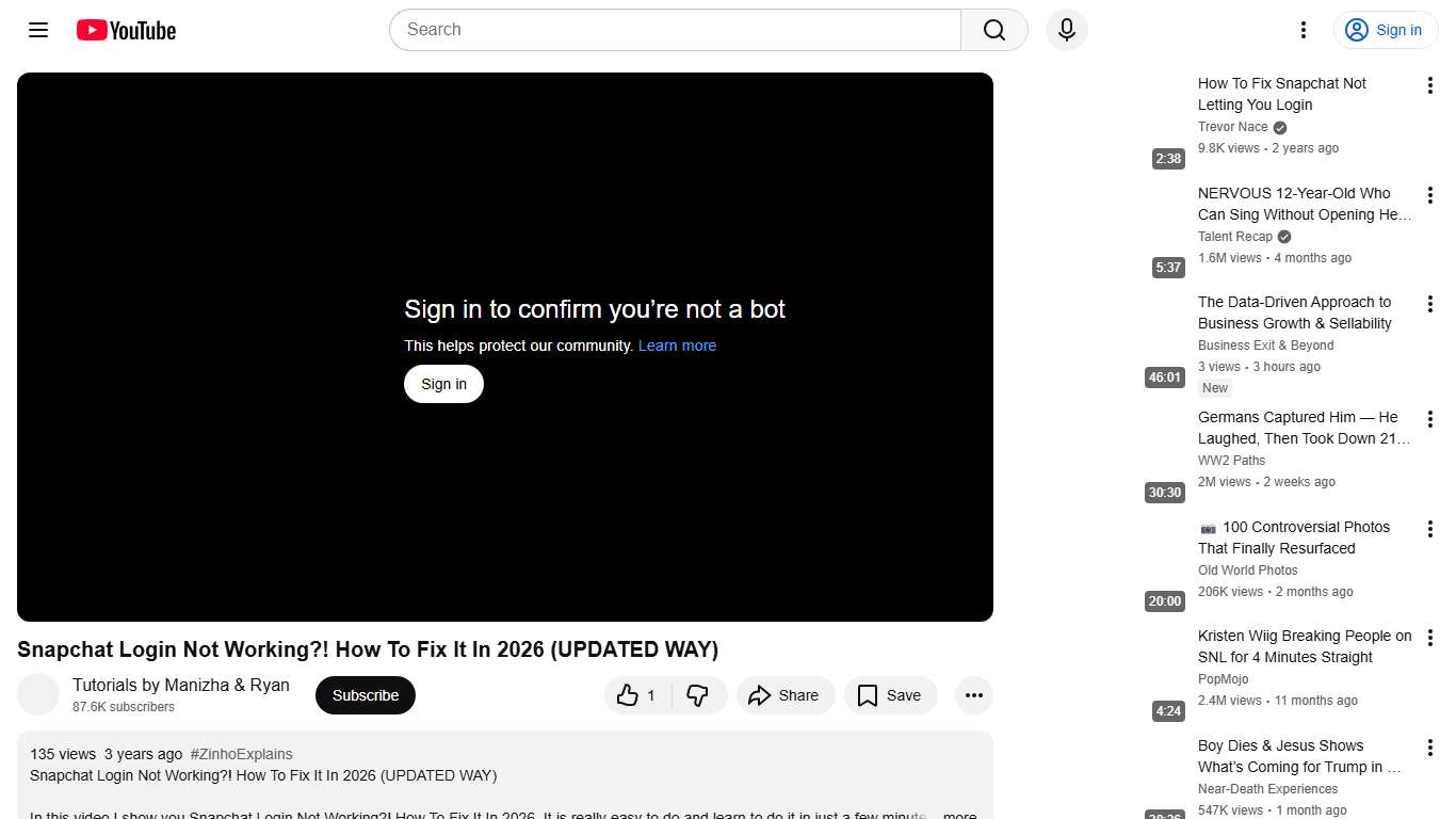 Snapchat Login Not Working?! How To Fix It In 2026 (UPDATED WAY) - YouTube